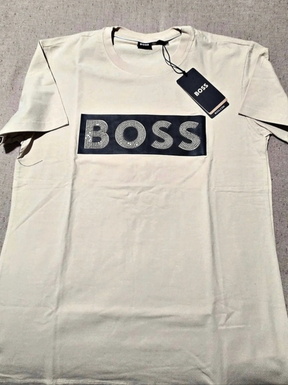 BOSS Cotton Graphic T-Shirt Graphic T-Shirt Beige